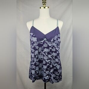 Apt 9‎ Purple & Teal Paisley Pattern Cami  Sz XL Fairycore Y2k Coquette